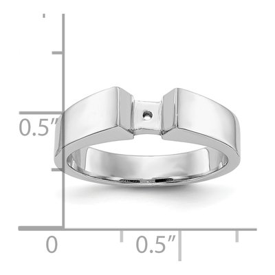 14K White Gold Peg Set Solitaire Engagement Ring Mounting – view 8