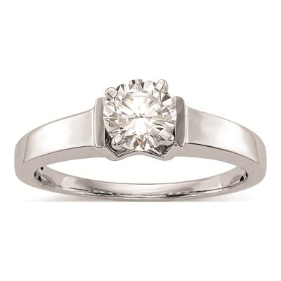 14K White Gold Peg-Set Engagement Ring Mounting