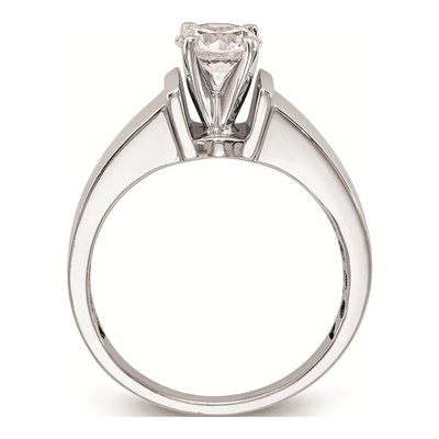 14K White Gold Peg Set Solitaire Engagement Ring Mounting – view 3