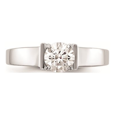 14K White Gold Peg Set Solitaire Engagement Ring Mounting – view 5