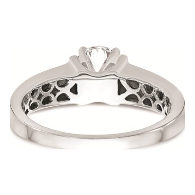 14K White Gold Peg Set Solitaire Engagement Ring Mounting – view 6