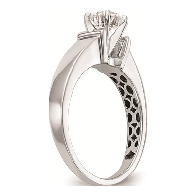 14K White Gold Peg Set Solitaire Engagement Ring Mounting – view 7