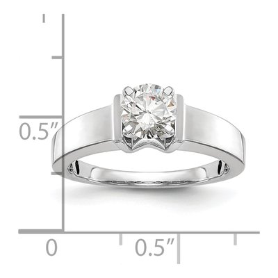 14K White Gold Peg Set Solitaire Engagement Ring Mounting – view 8