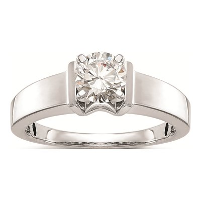 14K White Gold Peg Set Solitaire Engagement Ring Mounting