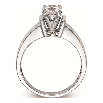 14K White Gold Peg Set Solitaire Engagement Ring Mounting – view 2