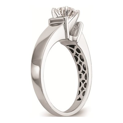 14K White Gold Peg Set Solitaire Engagement Ring Mounting – view 6