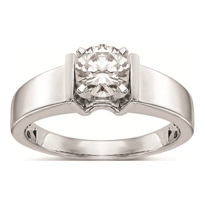 14K White Gold Peg Set Solitaire Engagement Ring Mounting