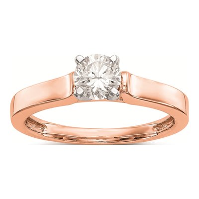 14K Rose Gold Solitaire Engagement Ring Mounting