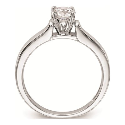 14K White Gold Peg Set Solitaire Engagement Ring Mounting – view 2