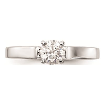 14K White Gold Peg Set Solitaire Engagement Ring Mounting – view 4