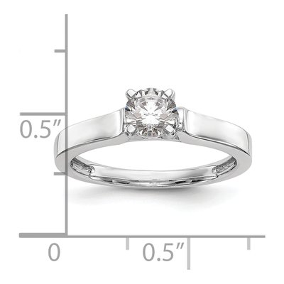 14K White Gold Peg Set Solitaire Engagement Ring Mounting – view 7