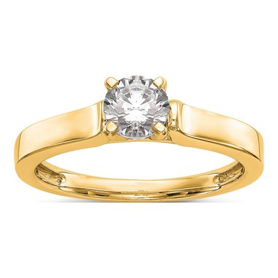 14K Yellow Gold Solitaire Engagement Ring Mounting