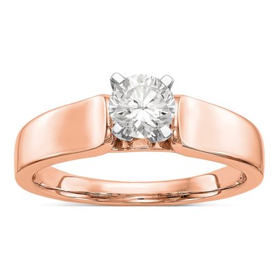 14K Rose Gold Solitaire Engagement Ring Mounting