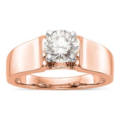 14K Rose Gold Solitaire Engagement Ring Mounting