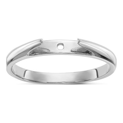 14K White Gold Peg Solitaire Bridal Set Mounting – view 7