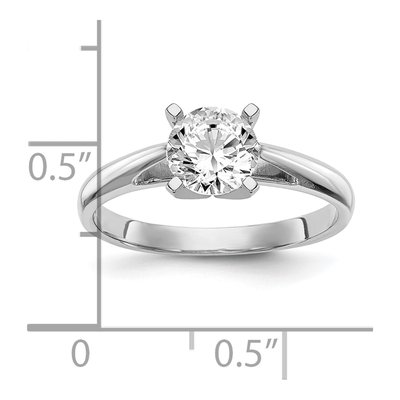 14K White Gold Peg Solitaire Bridal Set Mounting – view 8