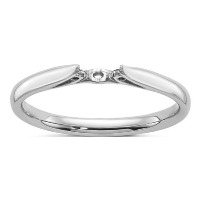 14K White Gold Solitaire Engagement Ring Mounting