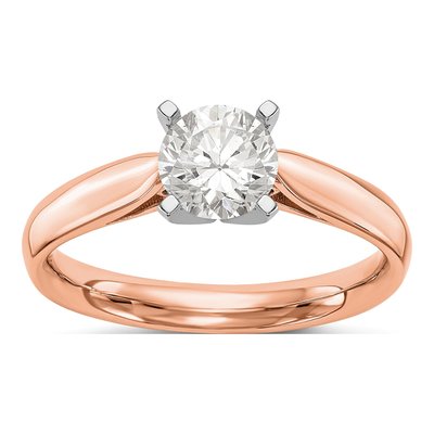 14K Rose Gold Solitaire Engagement Ring Mounting