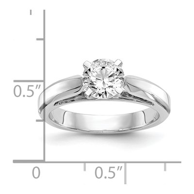 14K White Gold Peg Solitaire Engagement Bridal Set Mounting – view 7