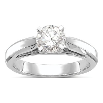 14K White Gold Peg Solitaire Engagement Bridal Set Mounting