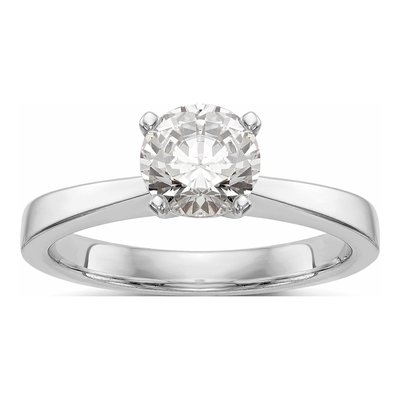 14K White Gold Solitaire Engagement Ring Mounting