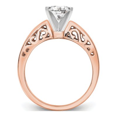 14K Rose Gold Solitaire Engagement Ring Mounting – view 2