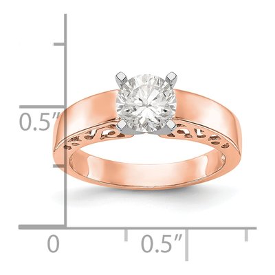 14K Rose Gold Solitaire Engagement Ring Mounting – view 3