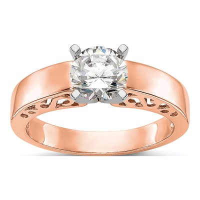 14K Rose Gold Solitaire Engagement Ring Mounting