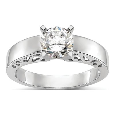 14K White Gold Peg-Set Solitaire Engagement Ring Mounting – view 7