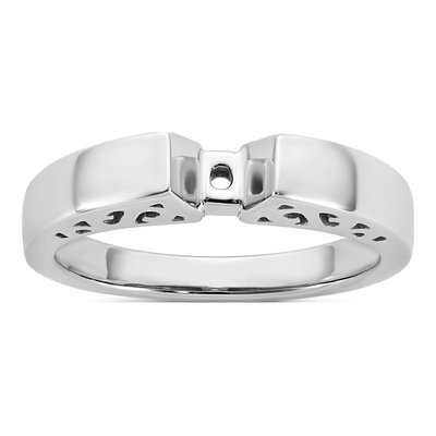 14K White Gold Peg-Set Solitaire Engagement Ring Mounting