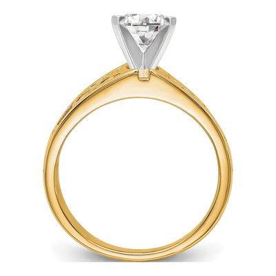 14K Yellow Gold Peg Set Solitaire Engagement Ring Mounting – view 2