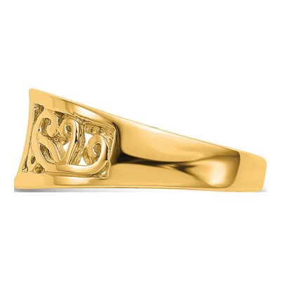 14K Yellow Gold Peg Set Solitaire Engagement Ring Mounting – view 3
