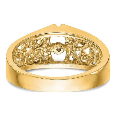 14K Yellow Gold Peg Set Solitaire Engagement Ring Mounting – view 5