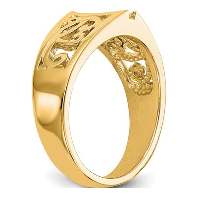 14K Yellow Gold Peg Set Solitaire Engagement Ring Mounting – view 6