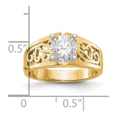 14K Yellow Gold Peg Set Solitaire Engagement Ring Mounting – view 7