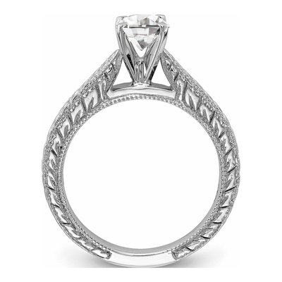 14K White Gold Peg Set Engagement Ring Mounting – view 3
