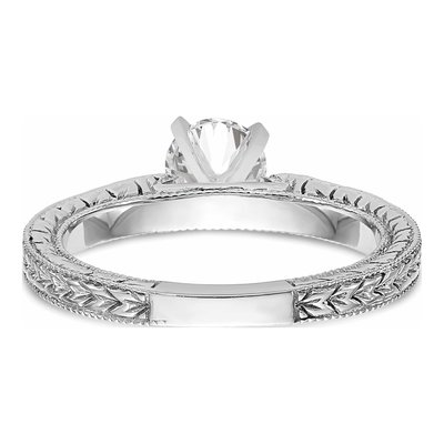 14K White Gold Peg Set Engagement Ring Mounting – view 4
