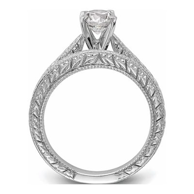 14K White Gold Peg Set Engagement Ring Mounting – view 6