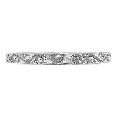 14K White Gold Vintage Solitaire Engagement Ring Mounting – view 5