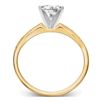 14K Yellow Gold Peg Set Solitaire Engagement Ring Mounting – view 2