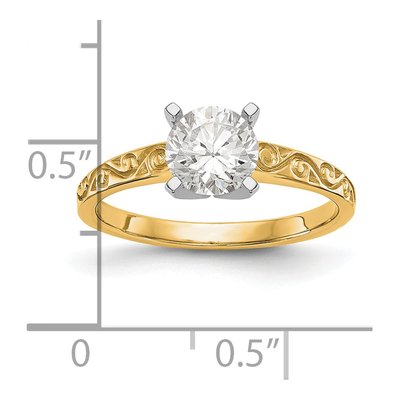 14K Yellow Gold Peg Set Solitaire Engagement Ring Mounting – view 3