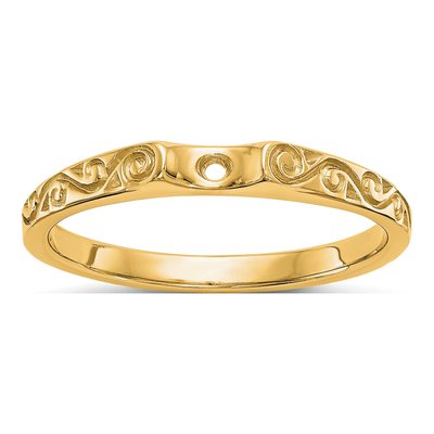 14K Yellow Gold Peg Set Solitaire Engagement Ring Mounting – view 8
