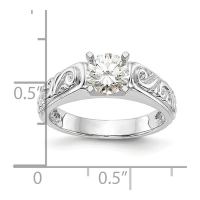 14K White Gold Vintage Marquise Engagement Ring Mounting – view 8