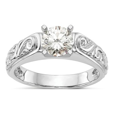 14K White Gold Vintage Marquise Engagement Ring Mounting