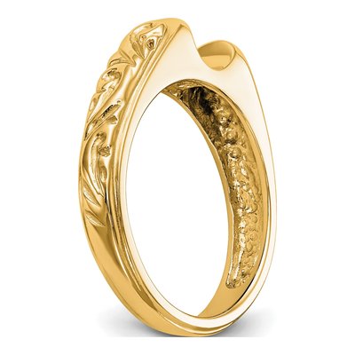 14K Yellow Gold Peg Solitaire Engagement Bridal Set – view 7