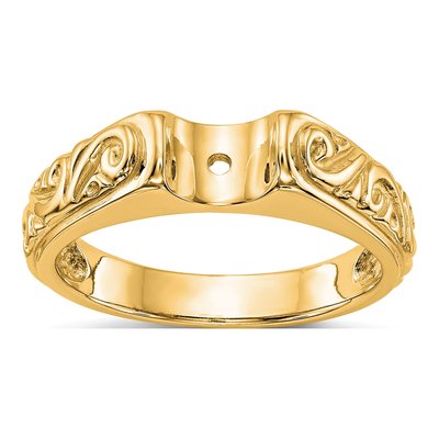 14K Yellow Gold Peg Solitaire Engagement Bridal Set – view 8