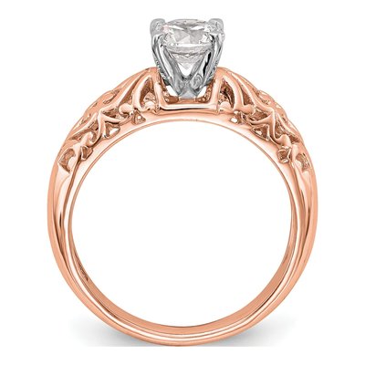 10K Rose Gold Solitaire Engagement Ring Mounting – view 2