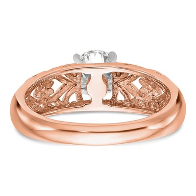 10K Rose Gold Solitaire Engagement Ring Mounting – view 5