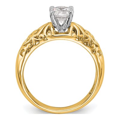 14K Yellow Gold Solitaire Engagement Ring Mounting – view 2