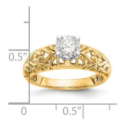 14K Yellow Gold Solitaire Engagement Ring Mounting – view 3